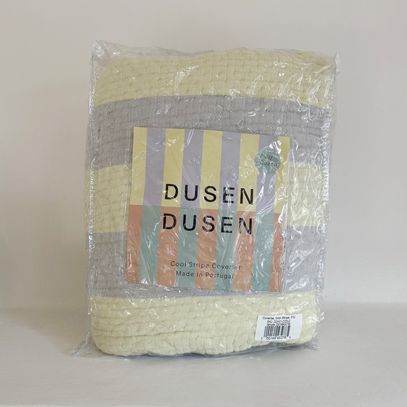 Dusen Dusen cool stripe gauzy cotton coverlet quilt throw blanket duvet stripes - Picture 1 of 13